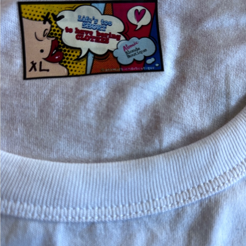White Tiger Graphic Crop Tee Short Sleeve Cotton - Picture 5 of 8